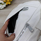 Сумка рюкзак білий стильний жіночий міський модний універсальний, фото 8