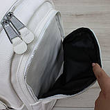 Сумка рюкзак білий стильний жіночий міський модний універсальний, фото 9