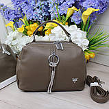 Шкіряна модна сумка середнього розміру через плече класична, фото 2