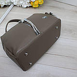 Шкіряна модна сумка середнього розміру через плече класична, фото 3