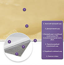 Шпалери 3мх60см 2 мм самоклейні стінові PET плитка в рулоні мармур з золотом, фото 3