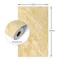Шпалери 3мх60см 2 мм самоклейні стінові PET плитка в рулоні мармур з золотом, фото 5