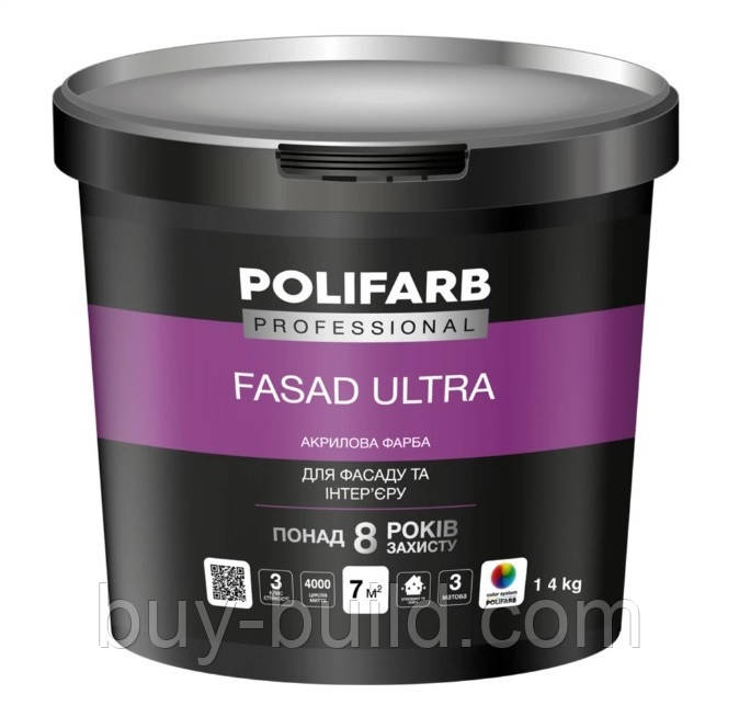 Фарба POLIFARB ФасадУльтра 4,2кг(Polifarb)( 8шт/в уп), фото 1
