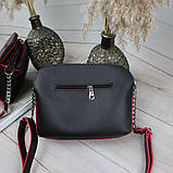 Замшева сумка жіночі чорна через плече маленька модна вечірня, фото 6