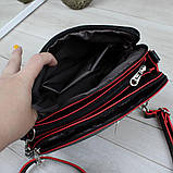 Замшева сумка жіночі чорна через плече маленька модна вечірня, фото 9