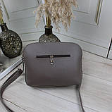 Замшева сумка жіночі через плече маленька модна вечірня капучино класика, фото 4