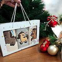 Набір подарункових новорічних кухонних рушників із 3 шт. з конями