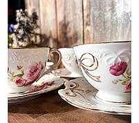 Сервіз чайний 14 предметів Бант (чашка-240мл, блюдце-15см, цукорниця-350мл, чайник-1,3л)., фото 4