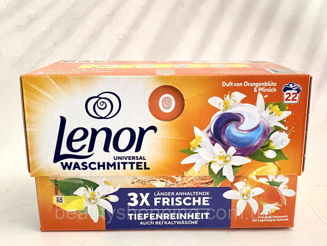 Капсули для прання універсальні Ленор Lenor Universal Orangenblute & Pfirsich 22 штуки