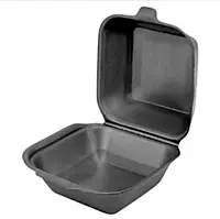 Ланч бокс з кришкою 150х152х60 зі спіненого полістиролу чорний (250шт), контейнери для пакування їжі, фото 1