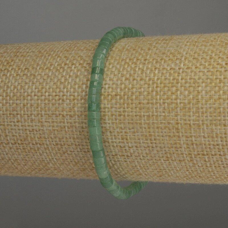 Браслет Нефрит рондель d-4х2,5мм+- L- 18см стрейч, фото 1