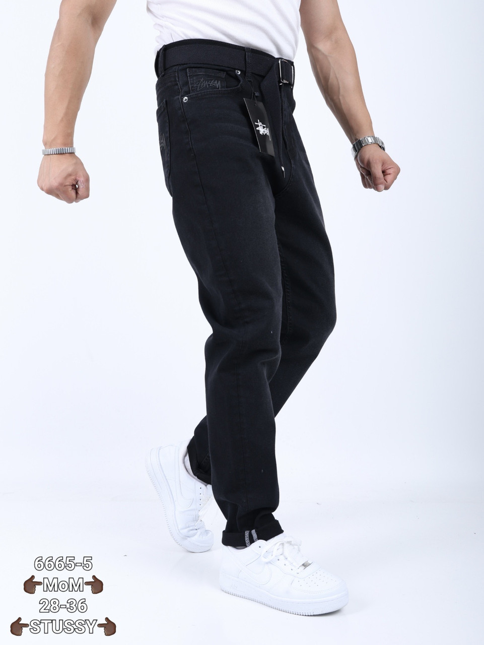 Чоловічі джинси-мом Stussy чорні джинси Mom темні Туреччина