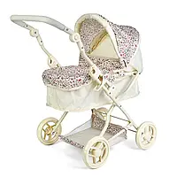 Коляска для куклы Melogo классическая, металлическая рама, регулируемая ручка (9680)