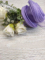 Стрічка Органза 4 см з прошитим кантом Бузкова (за рулон 7 метрів), LEA-1058