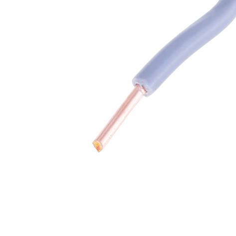 Дріт одножильний 1mm2 (18AWG, 1xD1.13 mm) сірий, 1 м, фото 1