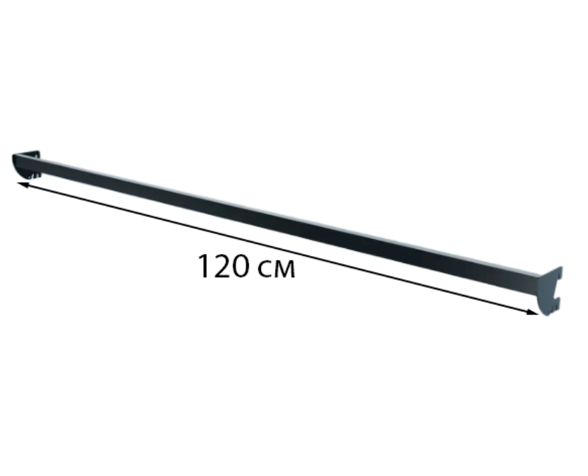 Перемичка Квадрат 15×30мм в Рейку 120 см Чорний