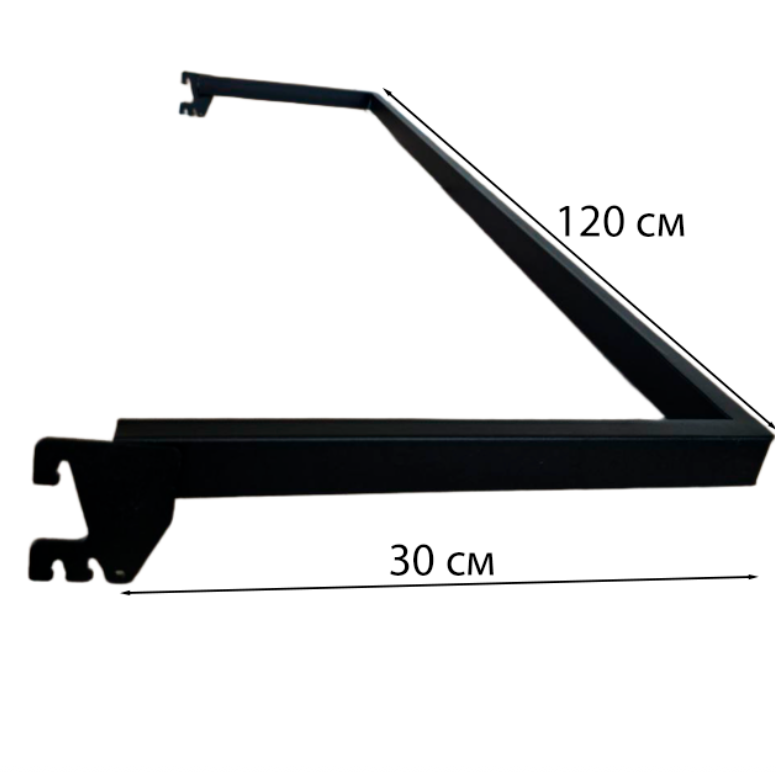 Дуга кв.15×30мм в Рейку 120 см Чорна
