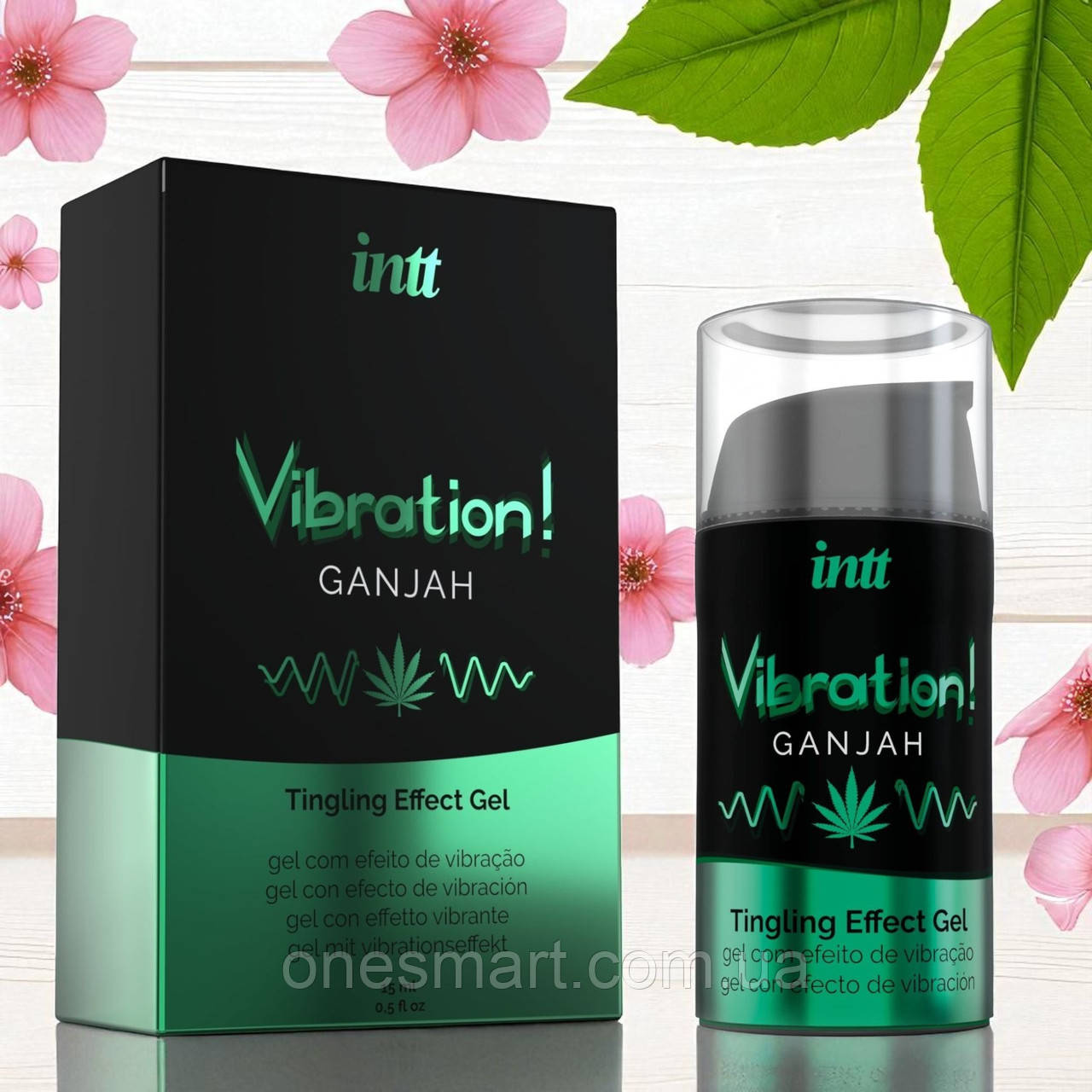 Рідкий вібратор Intt Vibration Ganjah збудливий гель незвичайний смак 15 мл, фото 1