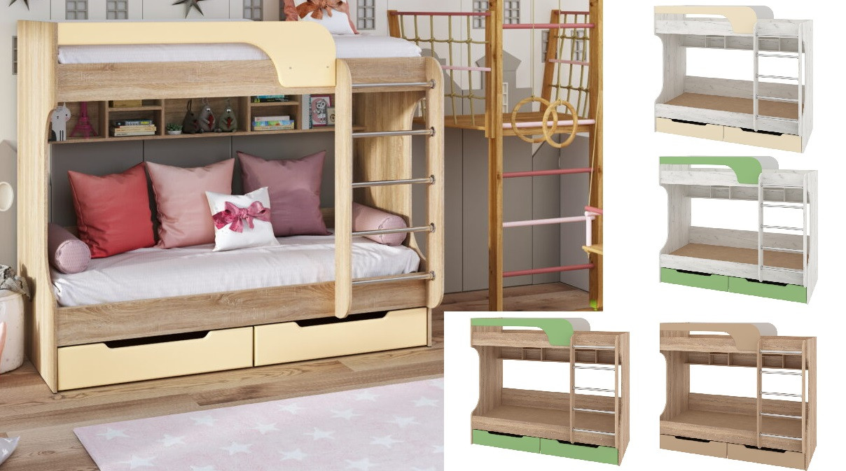 Двох'ярусне ліжко Юнга МДФ (Пехотін), фото 1