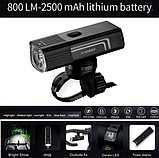 Велофара потужна LEADBIKE LD88-OSRAM 800 LM, АКБ Li-Ion 2500 mAh, ЗУ Type-C, фото 3
