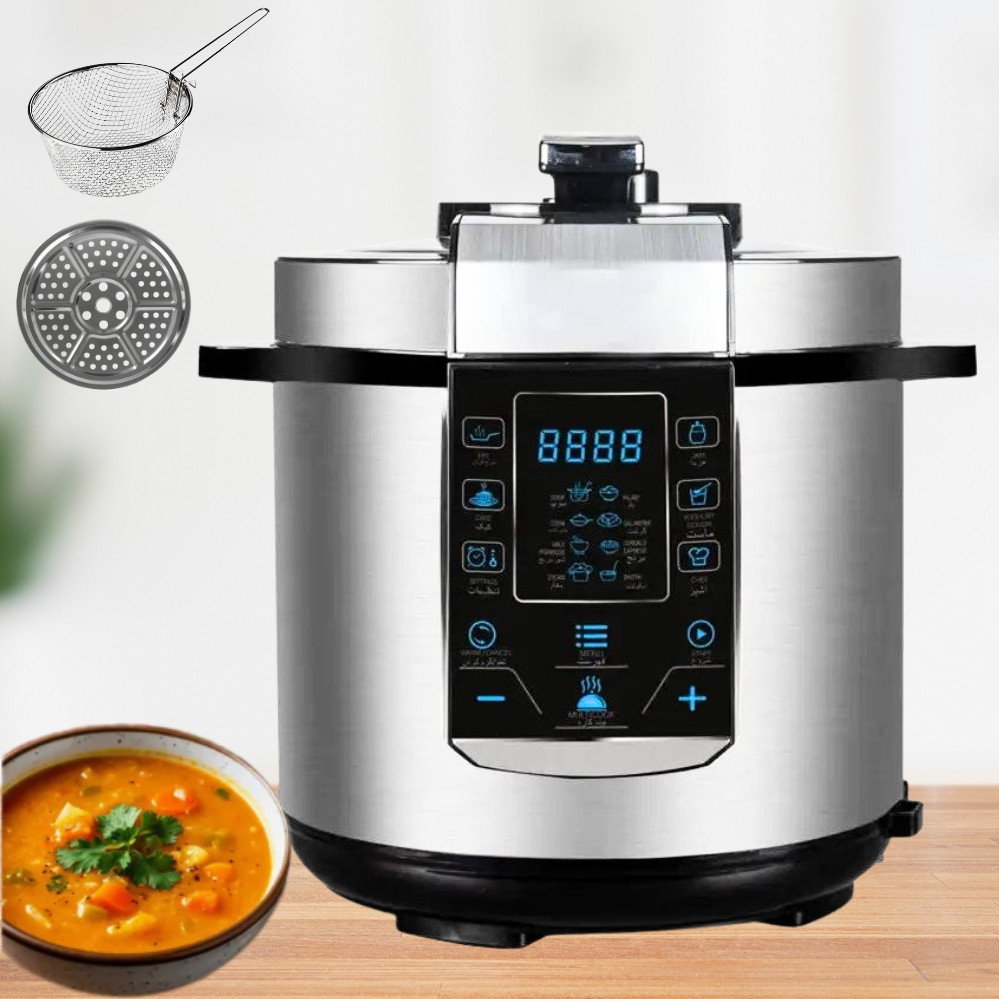 Мультиварка скороварка 6л Hoffmans HM-718 на 14 программ з дисплеєм електрична 1000Вт для дому, фото 1