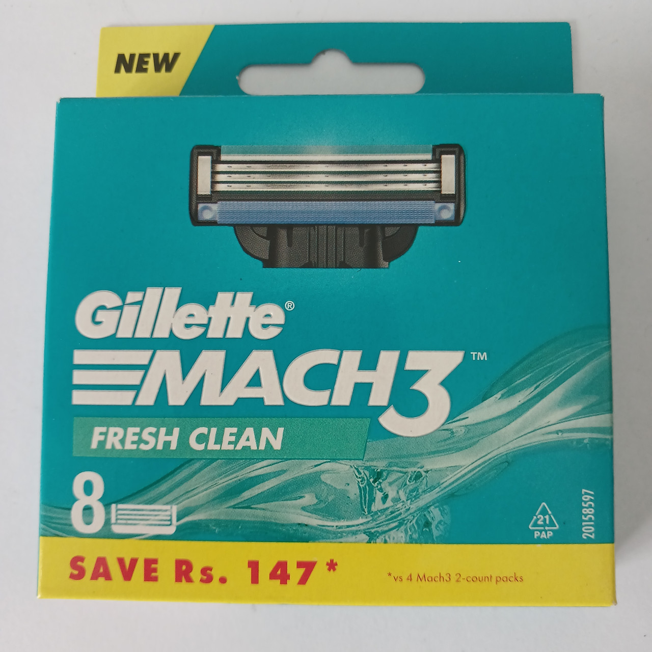 Касети чоловічі для гоління Gillette Mach 3 8 шт. (Жилет Мак 3 зроблений у Німеччині для Індії)