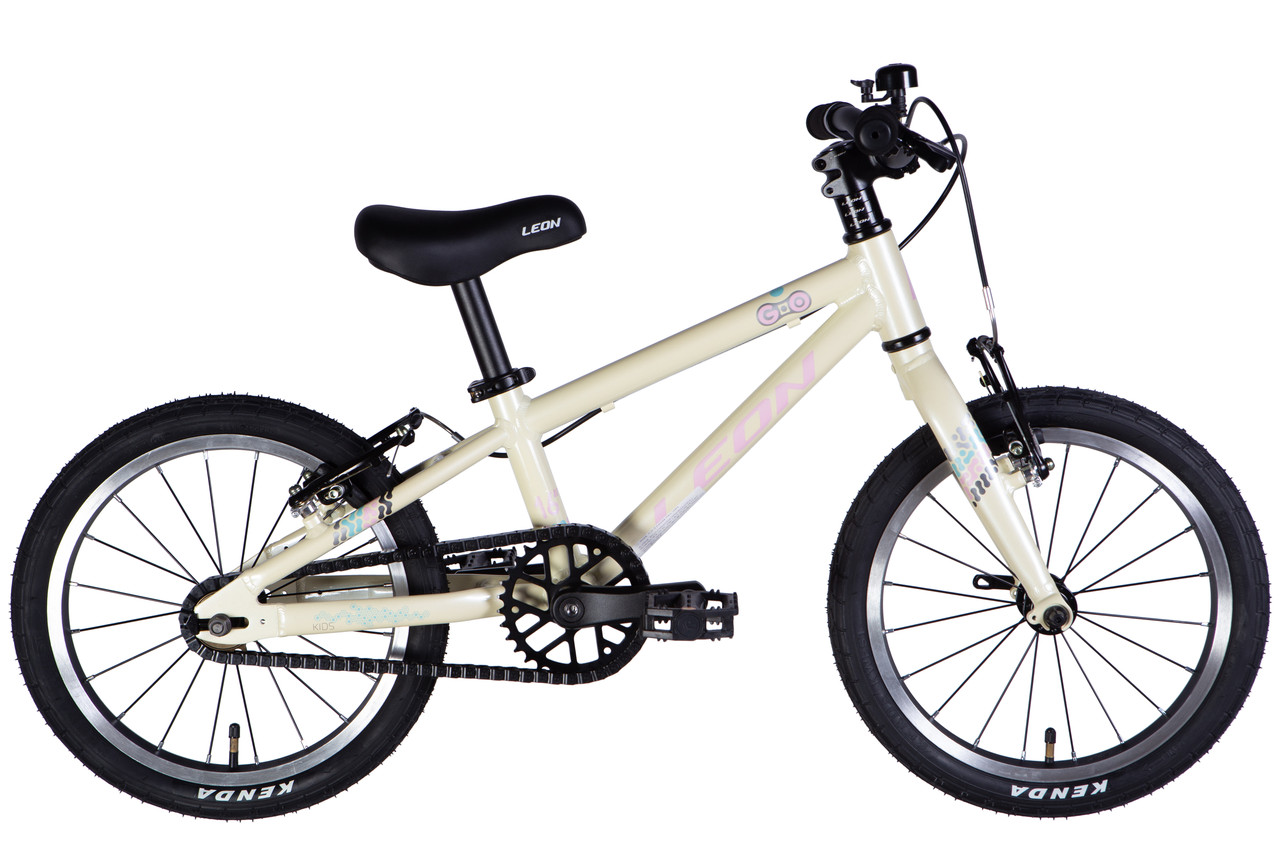 Велосипед AL 16" Leon GO Vbr FR рама-8" бежевий з рожевим 2025