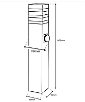 Садовий ліхтар від мережі стовпчик з розеткою 80 см, фото 3