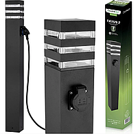 Садовий ліхтар від мережі стовпчик з розеткою 80 см, фото 6