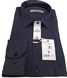 Чоловічі сорочки в смужку Nens vd-0005 класичні довгий рукав, сорочка чоловіча чорна ошатна стильна XL