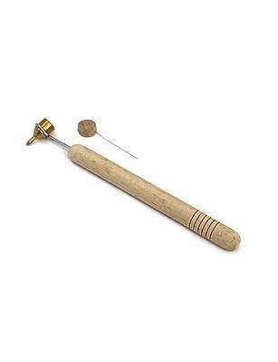 Писачок 0.6 мм для писанкарства воском з дерев'яною ручкою та латунною лійкою