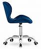 Велюрове крісло стілець зі спинкою на колесах JUST SIT RIVELLO колір синій, фото 3