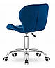 Велюрове крісло стілець зі спинкою на колесах JUST SIT RIVELLO колір синій, фото 5