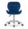 Велюрове крісло стілець зі спинкою на колесах JUST SIT RIVELLO колір синій, фото 4