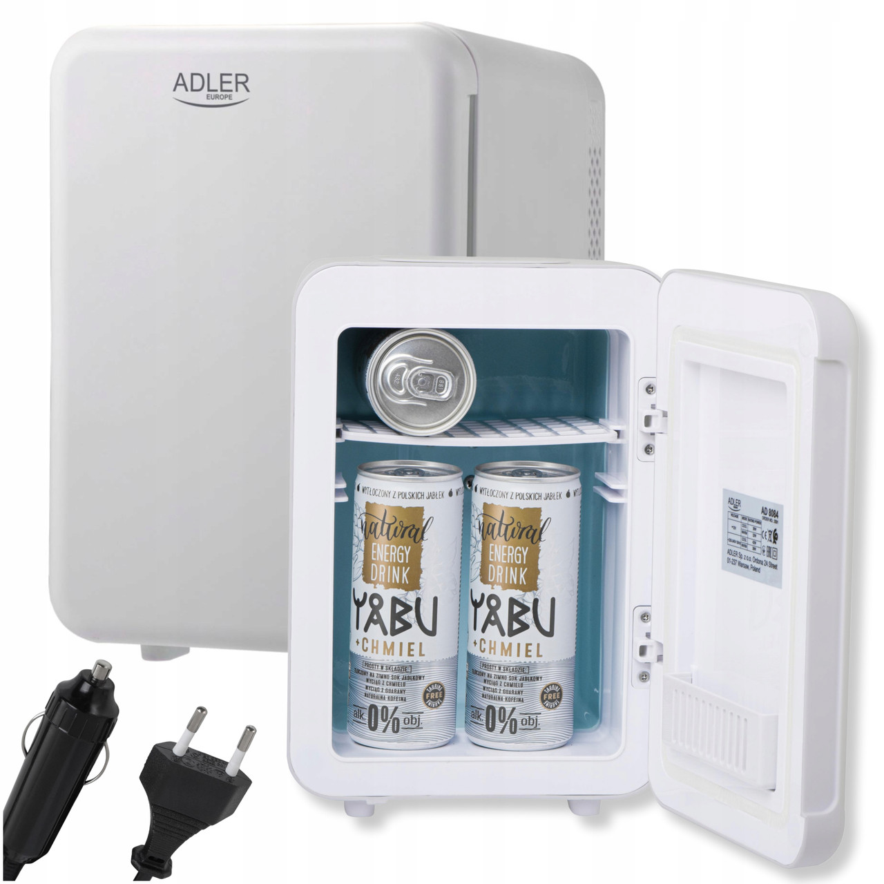 Міні‑холодильник Adler AD 8084 white — 4 л, функція охолодження/нагріву, AC/DC, фото 1