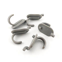 Гачок на органайзер Pegboard/Пегборд для рукоділля 4х2,5х3 см 5 шт. Сірий