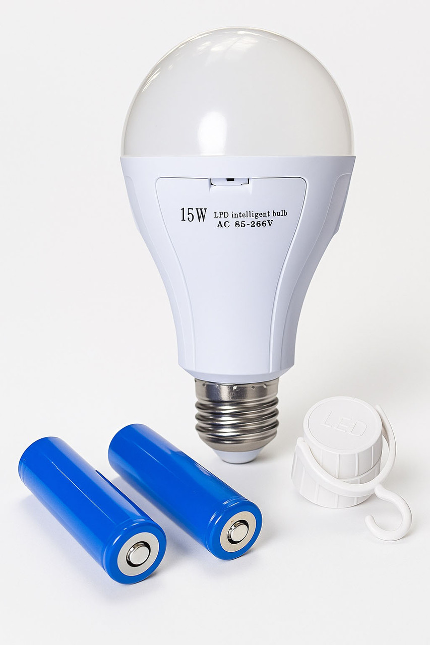 Лампа аварійного освітлення FA-2515, 15 Вт, з акумулятором, цоколь E27, гачок у комплекті, фото 1