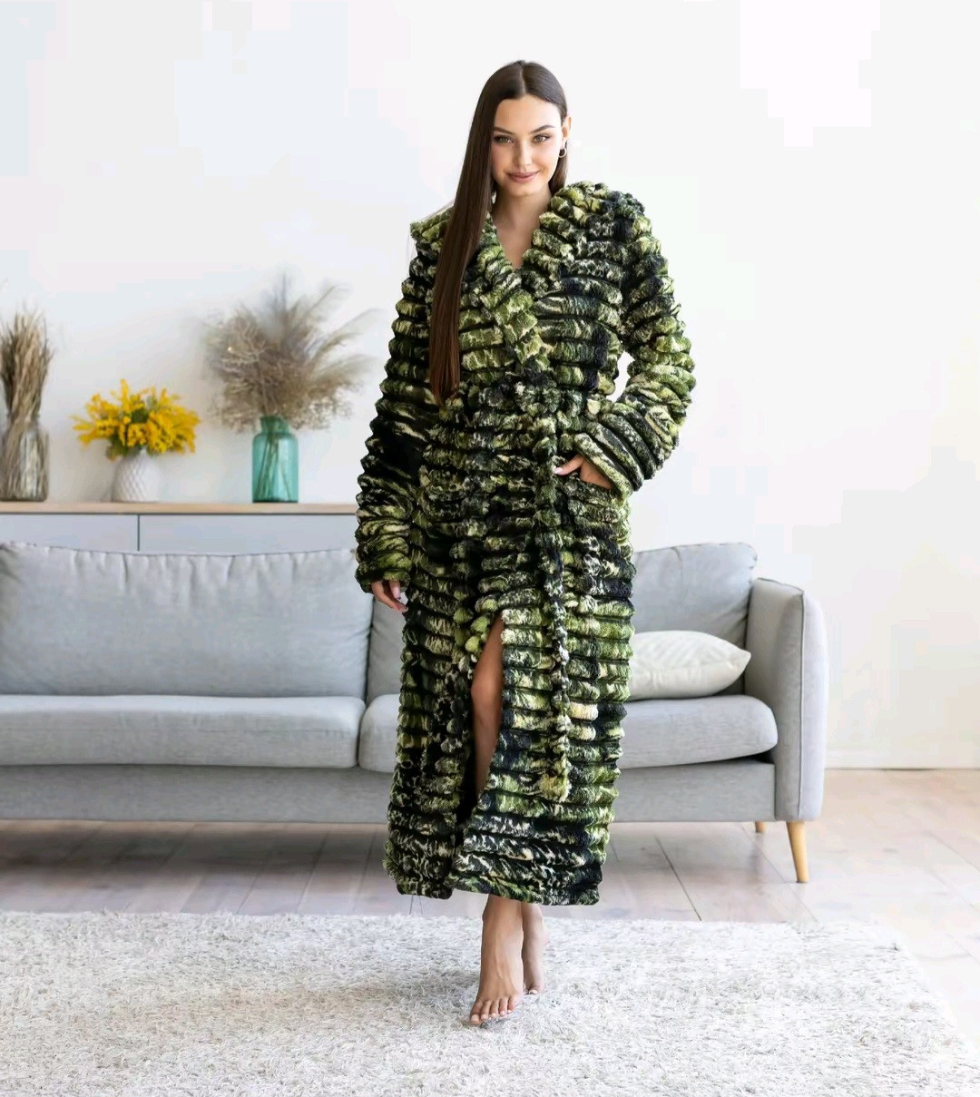 Теплий жіночий махровий халат, фото 1