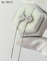 Сережки "Конюшина" Срібло 925 проби з фіанітами