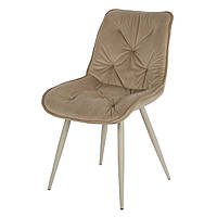 Кухонний стілець м'який у відтінку капучино з ніжками в тон M-48 Капучино велюр Vetromebel