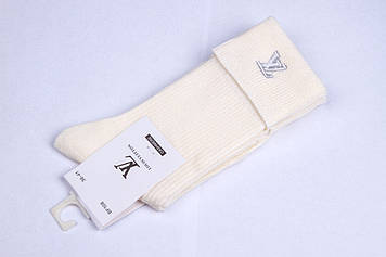 Кашемірові жіночі шкарпетки з закотом, білі шкарпетки