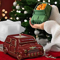 Молд для кашпо/свічки «Машинка вінтаж». М'який та еластичний силікон. 1 шт. Для гіпсу, воску, акриліку.