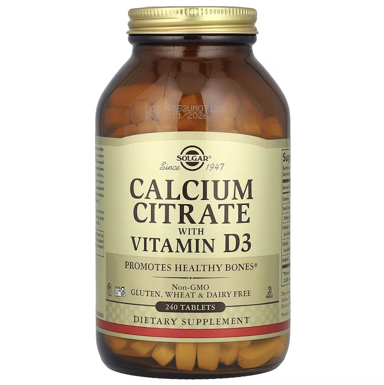Solgar, цитрат кальцію з вітаміном D3, 240 таблеток, фото 1