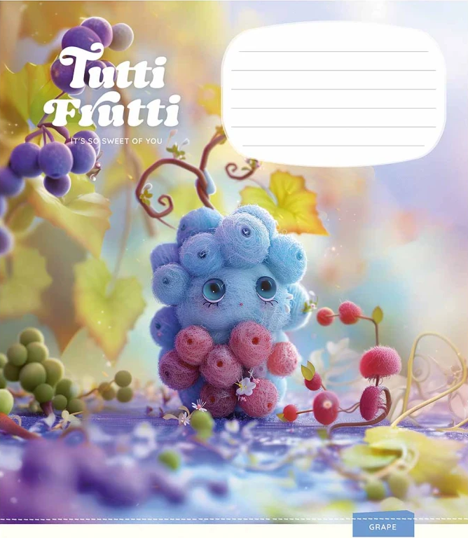 Зошит 12арк. кос.лін. Школярик "Tutti Frutti" ВД-лак №012-3447C(30)(300), фото 1