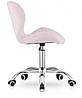 Велюрове крісло стілець зі спинкою на колесах JUST SIT RIVELLO колір рожевий, фото 4