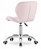 Велюрове крісло стілець зі спинкою на колесах JUST SIT RIVELLO колір рожевий, фото 5