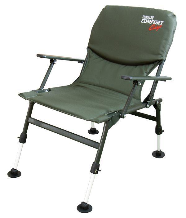 Крісло складне для риболовлі з підлокітниками і регульованими ніжками Fishing ROI до 140 кг, темно-зелений, фото 1