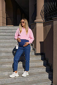 Джинси для вагітних Mom для майбутніх мам з регулюванням животика Monton S (42) Lullababe синій