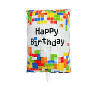 Фольгована кулька фігура "Happy Birthday лего" кольорова 53х41 см. в уп.(1шт.)