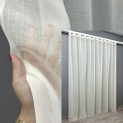 Тюль батист однотонний. Колір молочний. Код 008т